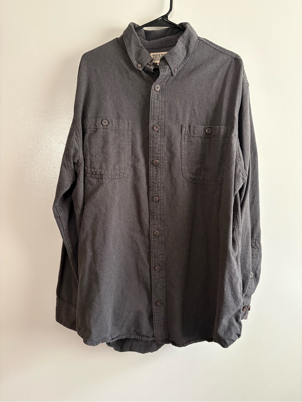 Duluth Trading Co Men’s Gray Cotton Relaxed Fit LS Button-Up Shirt Size XL Tall
